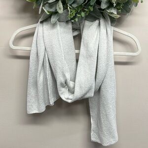 Calvin Klein White and Metallic Silver Scarf